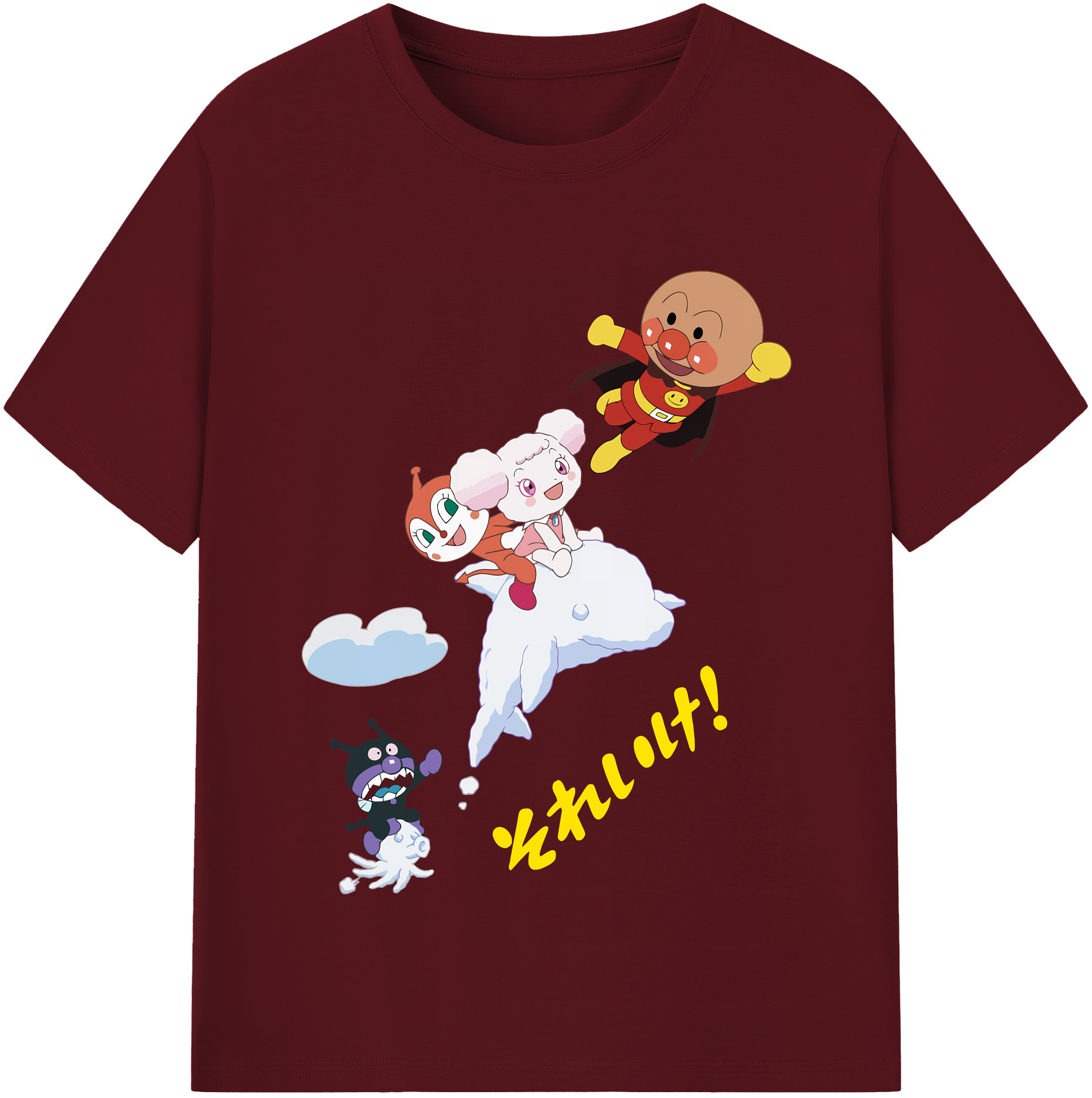 （画像用） アンパンマン Anpanman 綿100％半袖Tシャツ（フロントプリント）